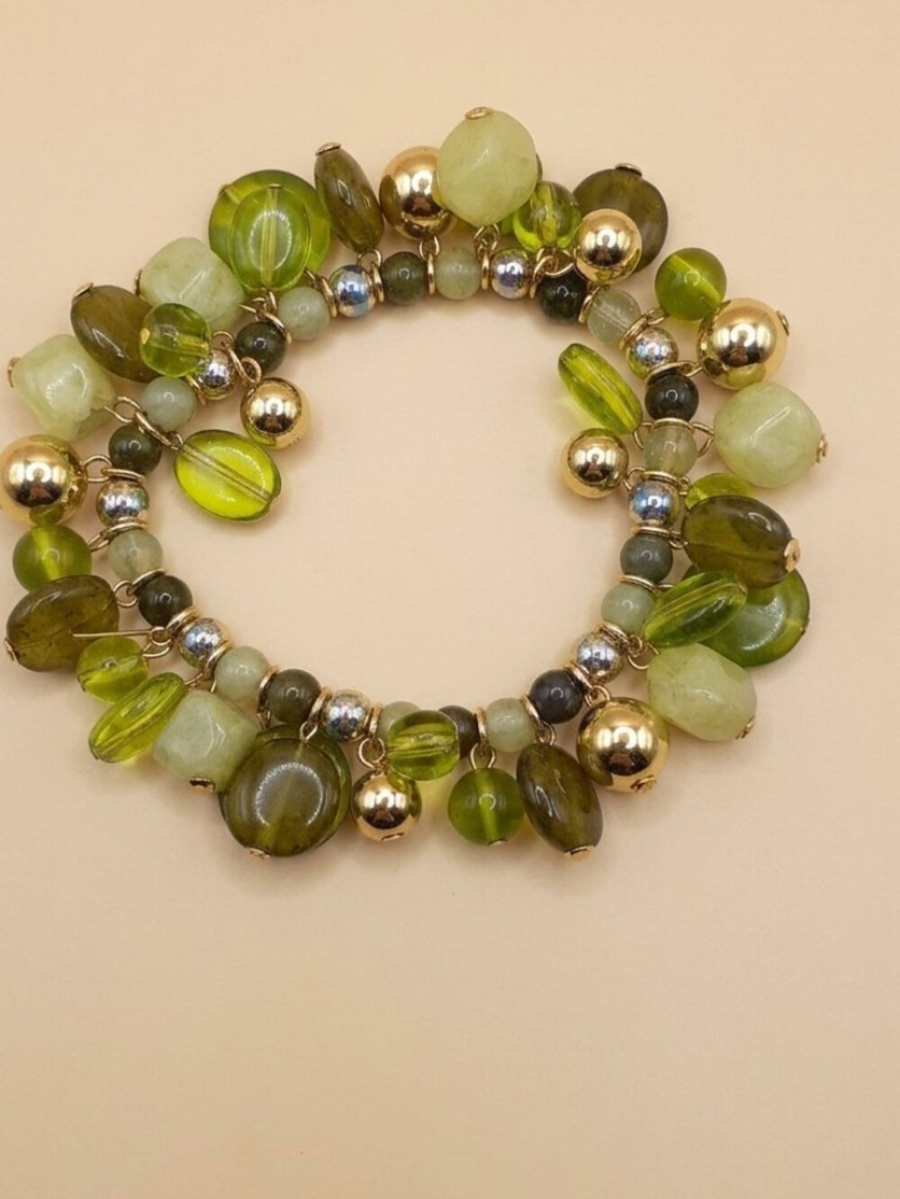 Earth Tone Beaded Dangle Bracelet - Picture 5 of 6